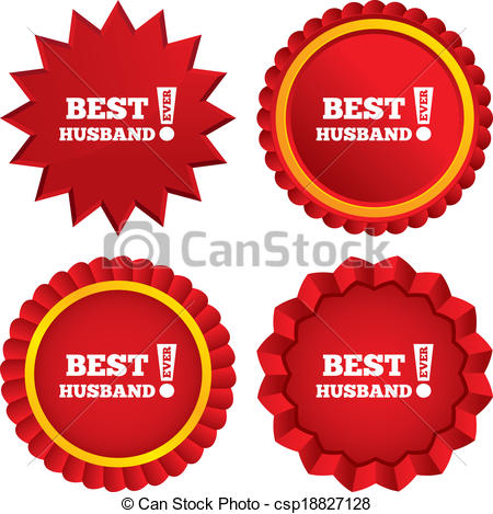 Best Husband Ever Sign Icon  Award Symbol  Exclamation Mark  Red Stars
