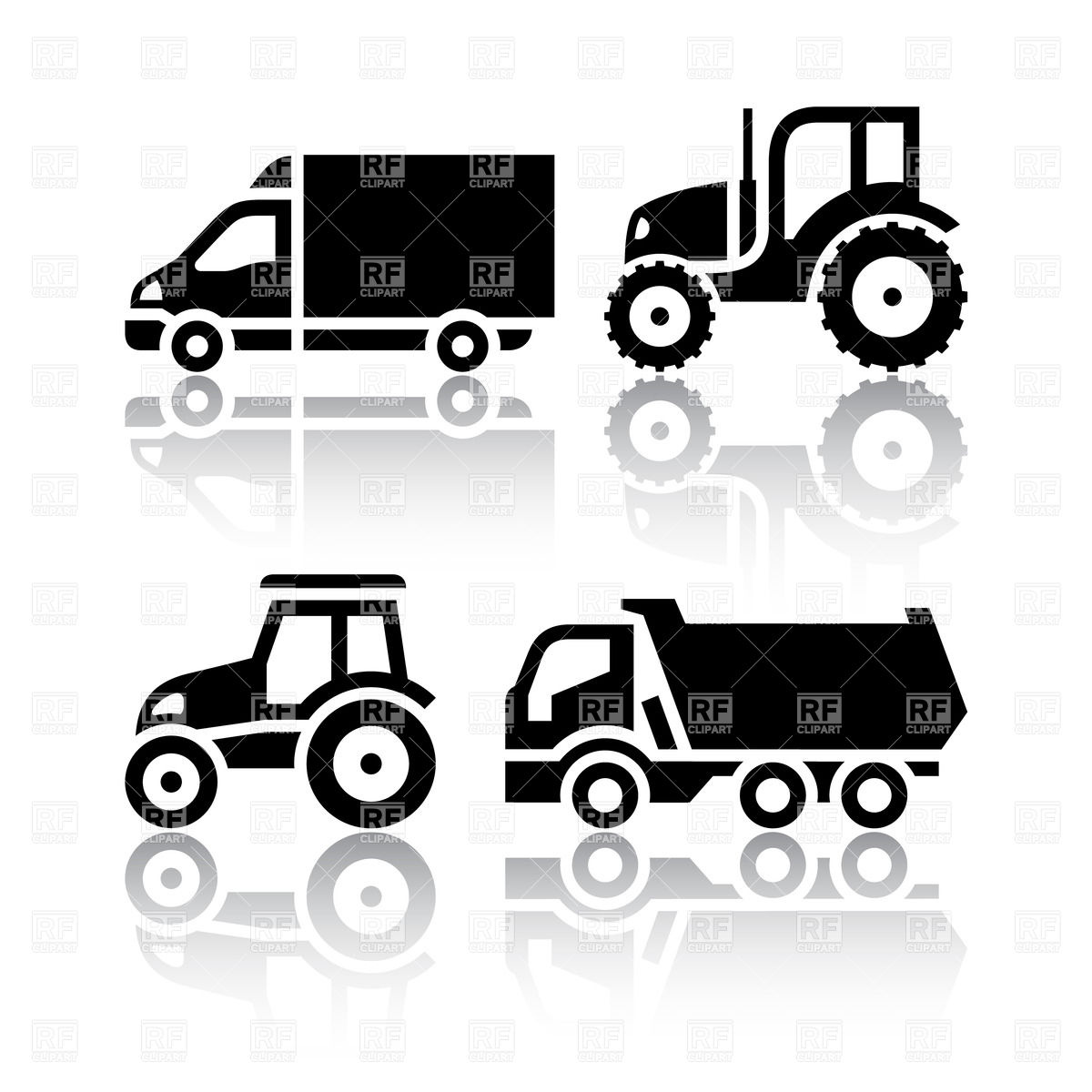 Icons   Tractor And Tipper Download Royalty Free Vector Clipart  Eps