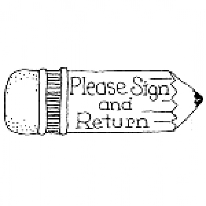 Please Sign And Return Pencil Rubber Stamp