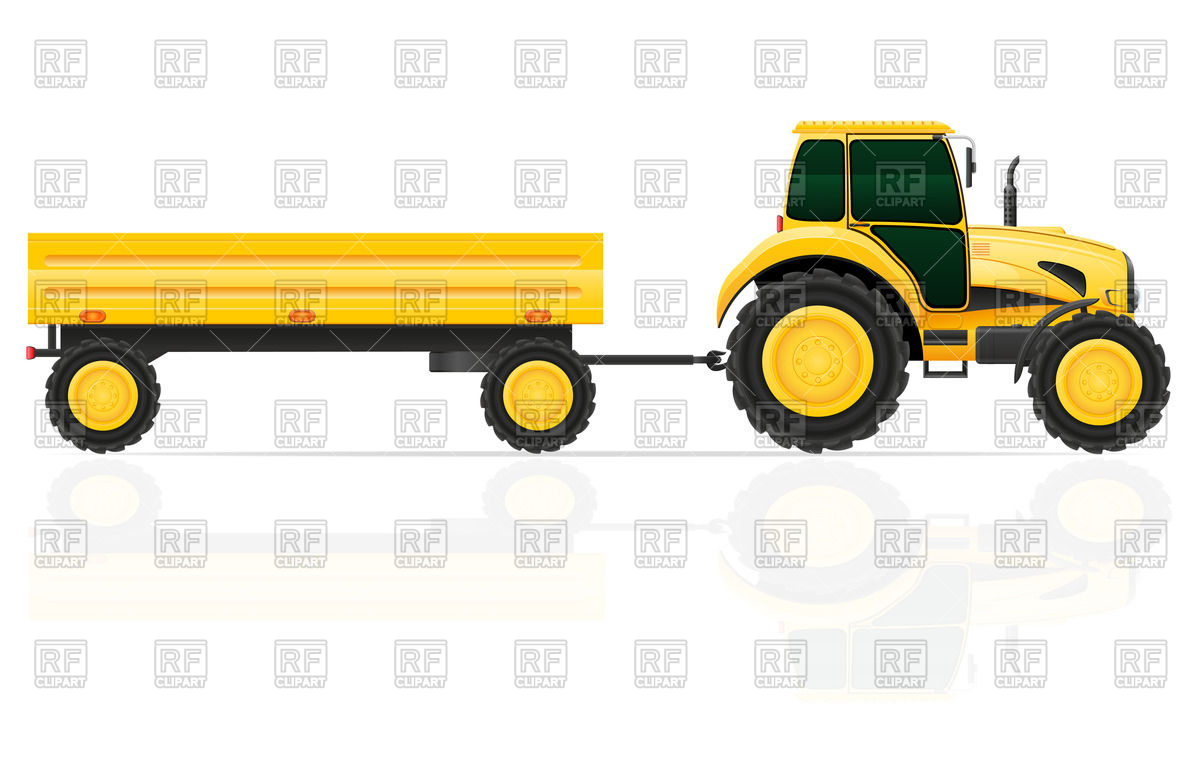 Tractor With A Trailer 46948 Download Royalty Free Vector Clipart