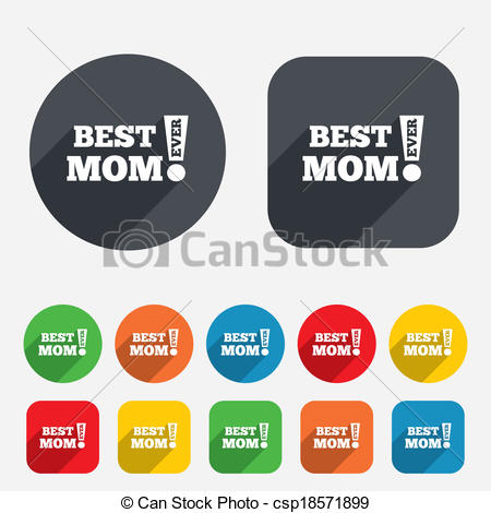 Vector   Best Mom Ever Sign Icon  Award Symbol    Stock Illustration