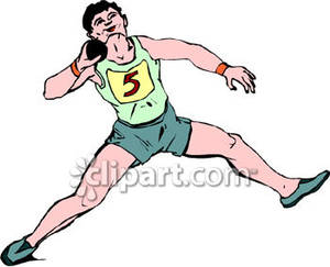 An Olympic Athlete Tossing The Shot Put Royalty Free Clipart Picture