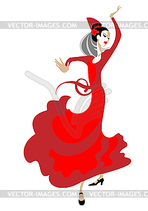 Flamenco Dancer With Fan   Vector Clipart