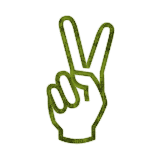 Hand Peace Sign Clipart 063352 Green Grunge Clipart Icon People Things