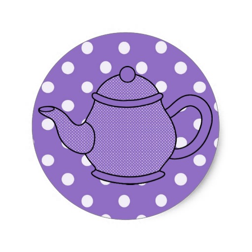 Polka Dot Teapot Round Sticker