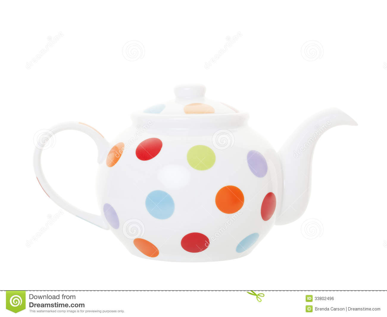 Polka Dot Teapot With Clipping Path Royalty Free Stock Image   Image