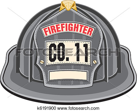 Firefighter Helmet Black View Large Clip Art Graphic