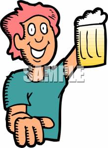 Man Drinking Beer   Royalty Free Clipart Picture