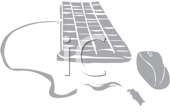 Royalty Free Clipart Image  Computer Keyboard With Wireless Mouse
