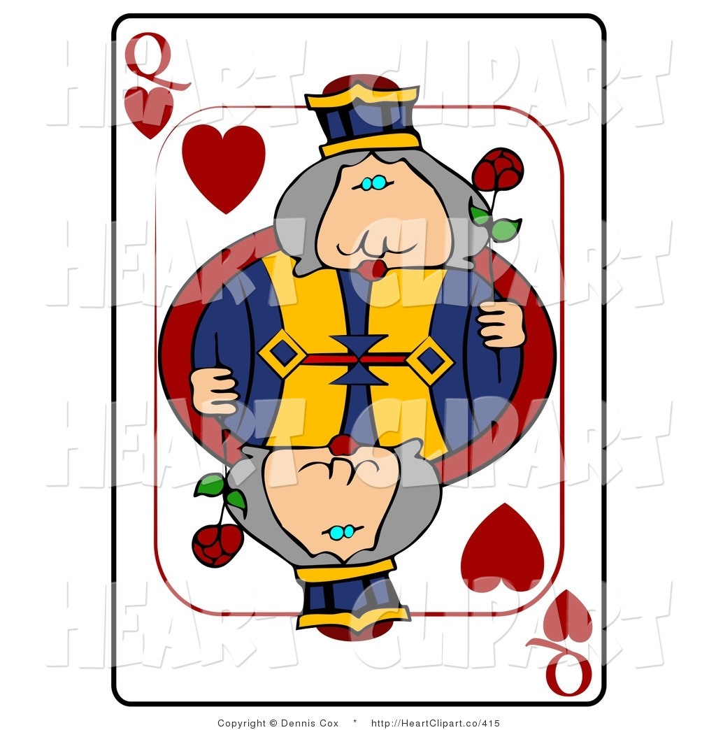 Clip Art Of A Queen Of Hearts Playing Card By Djart    415