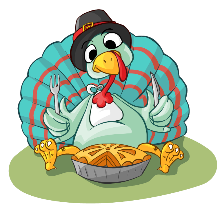 Free Cartoon Turkey Eating Pie Clip Art
