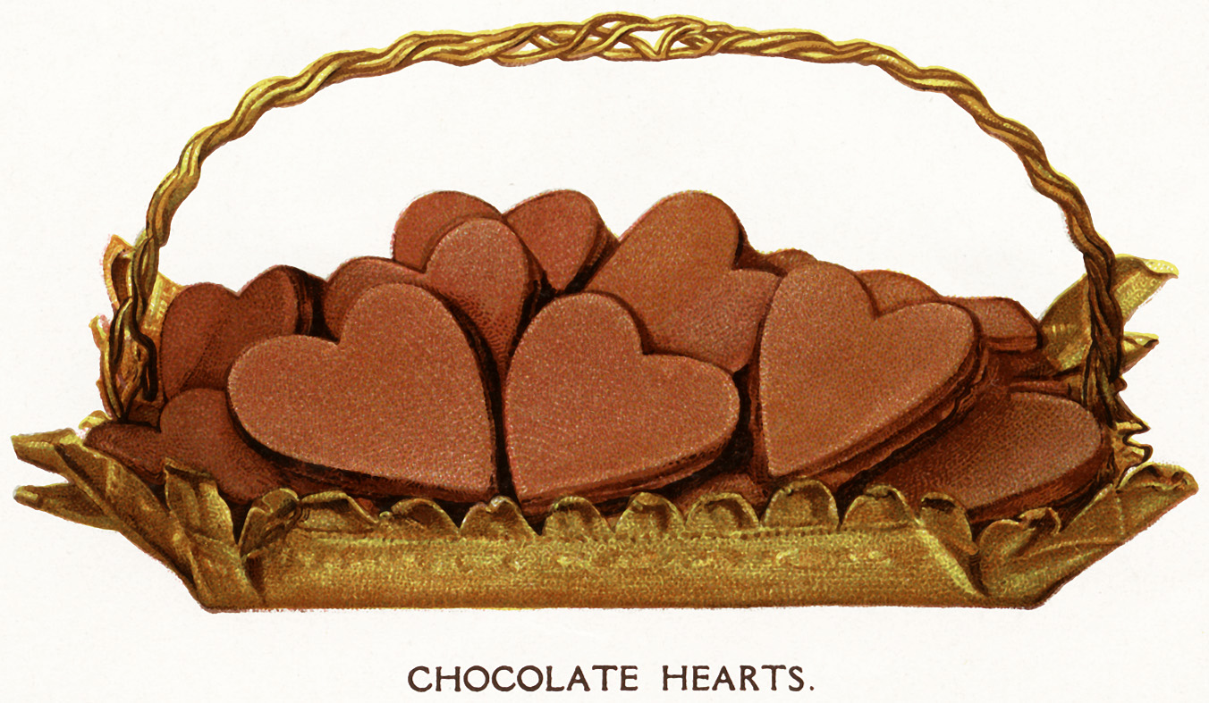 Illustration Chocolate Clipart Basket Of Hearts Valentine Clip Art