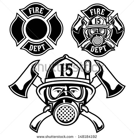 Vector Illustration Of Fire Department Badge And Symbol   Stock Vector