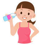 Young Woman Drinking Water Clip Art