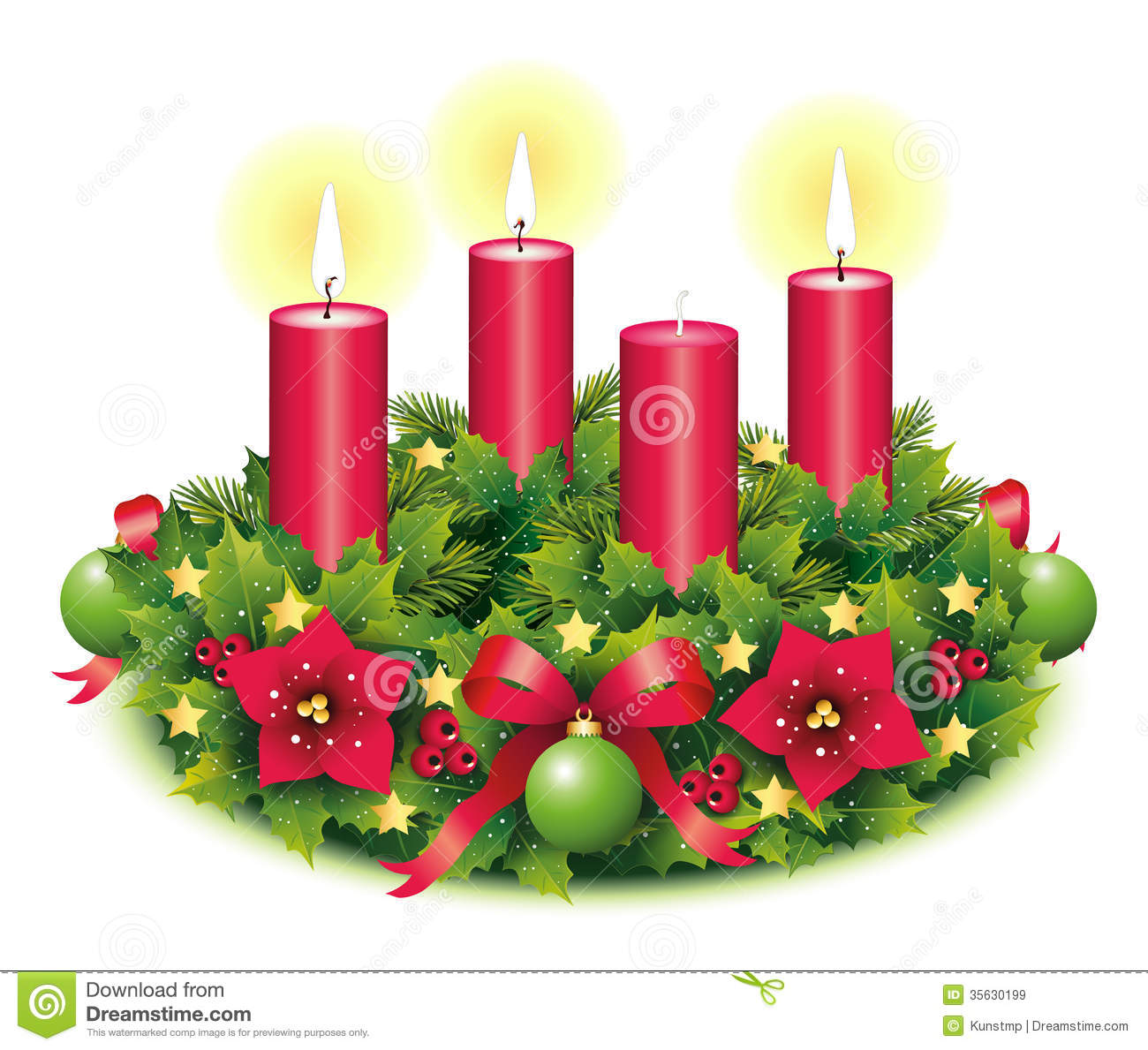 Advent Advent Wreath Second Advent 3 Third Burning Candle Christmas
