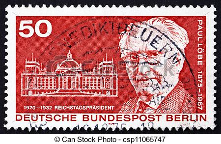Germany   Circa 1975  A Stamp Printed In The Germany Shows Paul Lobe