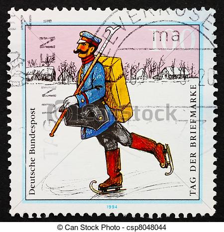 Germany   Circa 1994  A Stamp Printed In The Germany Shows Postman