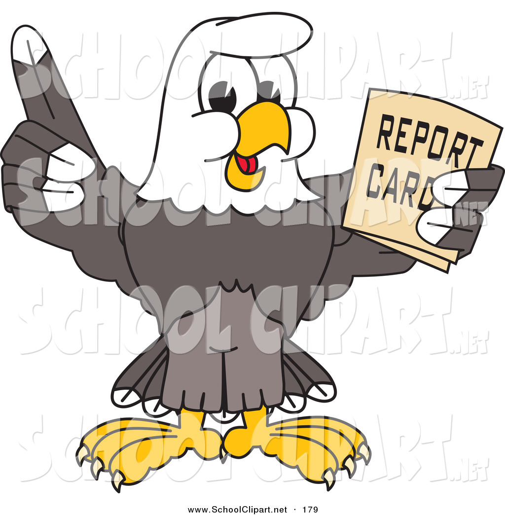 Larger Preview  Clip Art Of A Cute Bald Eagle Character Holding A