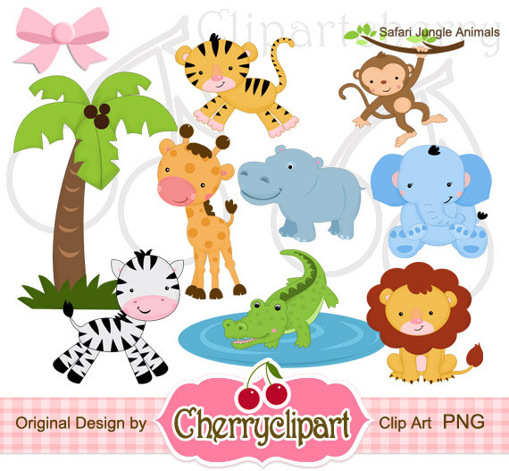 Safari Jungle Animals Digital Clipart Set For Personal And Commercial