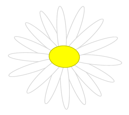 White Daisy Sketch Clipart 7cm Wide   This Clipart Drawing