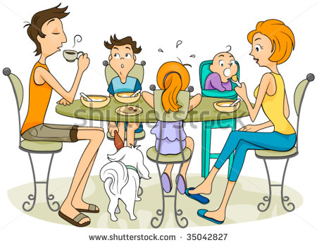 Family Eating Together Clipart Family Eating Vector
