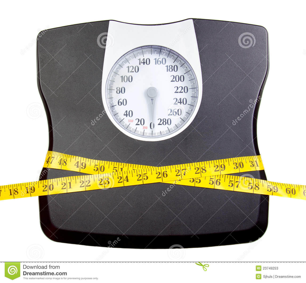 Bathroom Scale With A Measuring Tape Stock Photos   Image  23749253