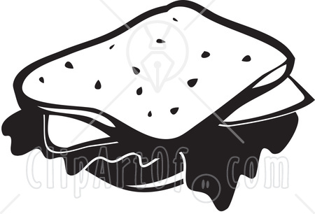 Free Rf Clipart Illustration Of A Black And White Cheese Sandwich Jpg
