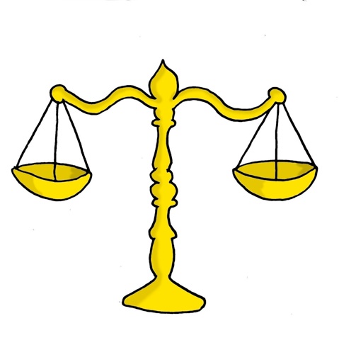 Scale Of Justice Cartoon On Digital Scale Weigh In Clipart