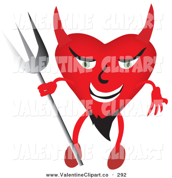 Vector Clip Art Of A Evil Devilish Heart Character With A Goatee