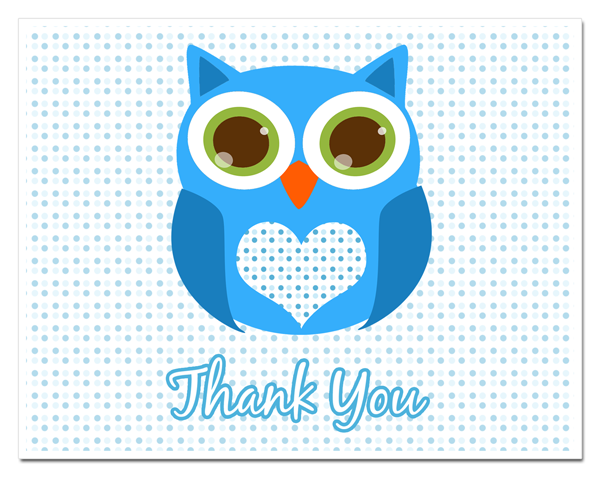 Wordpress Com 2011 12 12 Baby Shower Thank You Cards Owl Baby Ty Blue