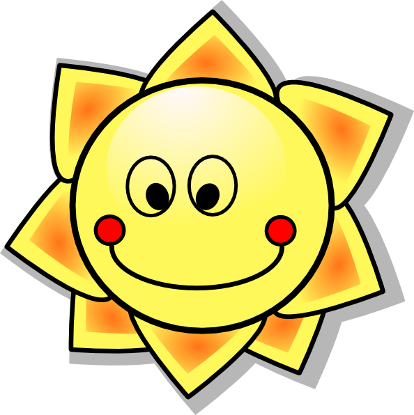 Smiling Cartoon Sun Clip Art At Clker Com   Vector Clip Art Online