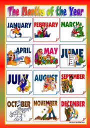 Free Printable Months Of The Year   New Calendar Template Site