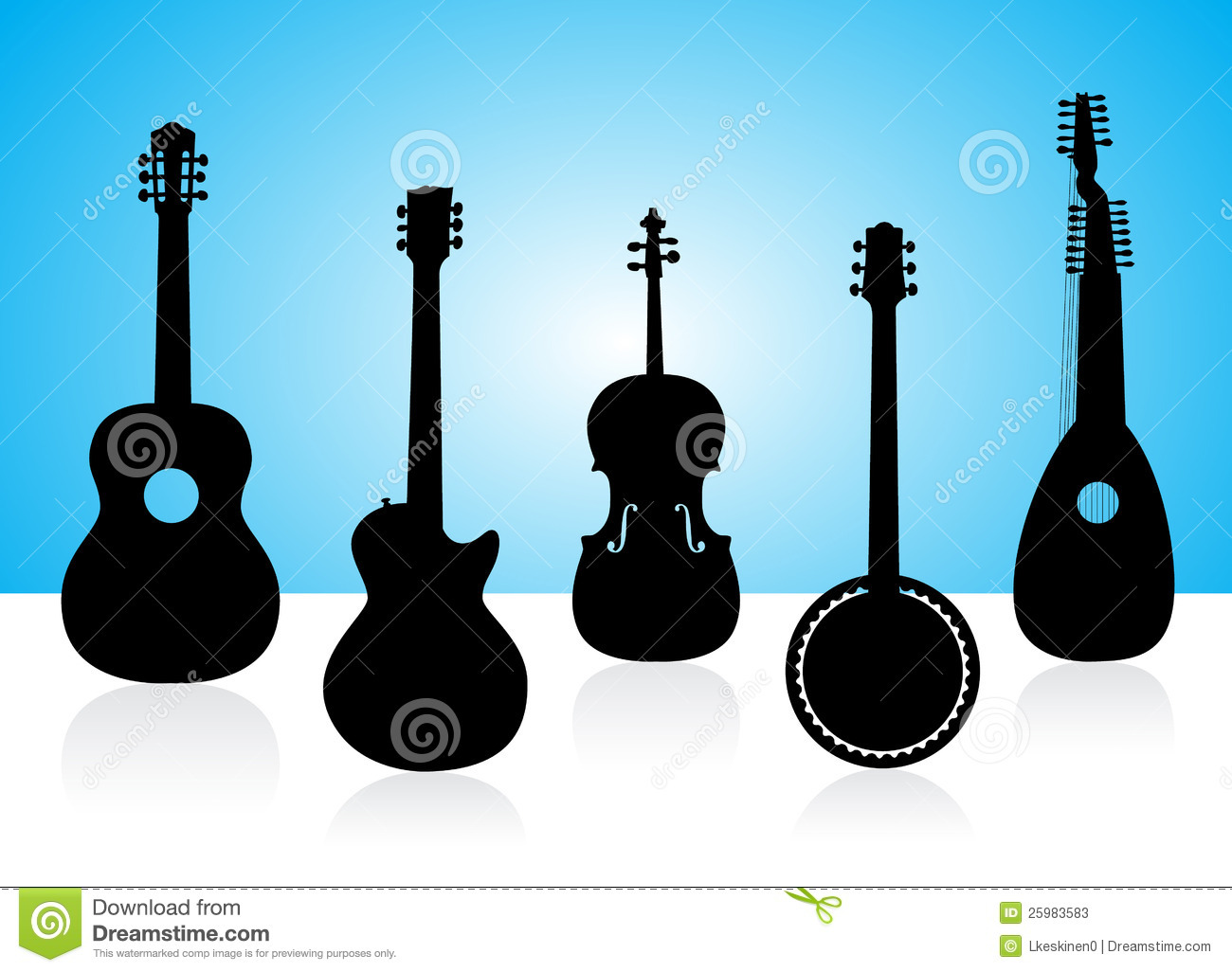 String Instruments Silhouettes Stock Photos   Image  25983583