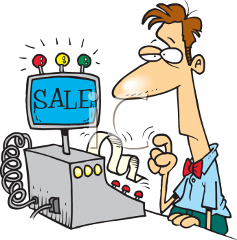 0511 0811 0418 5928 Cartoon Of A Cashier Clipart Image
