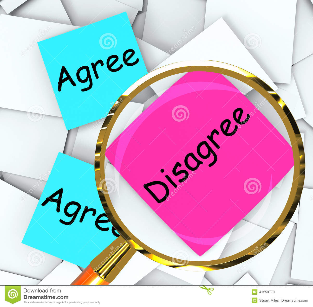 Agree Disagree Post It Papers Meaning Opinion And Point Of View