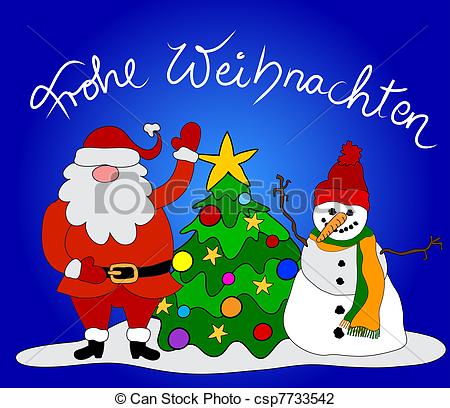 Clip Art Of German Christmas Card Csp7733542   Search Clipart