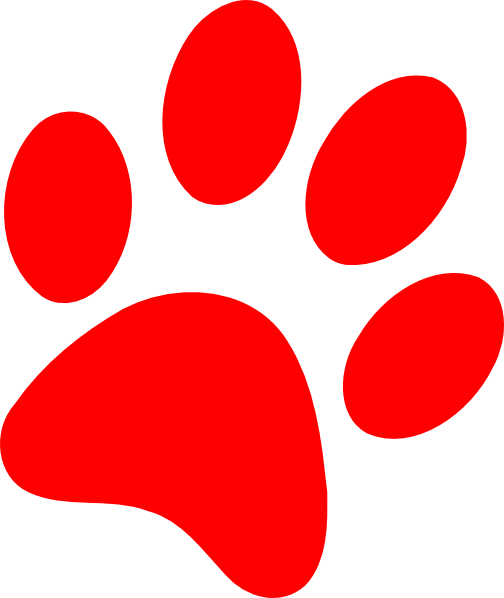 Red Puppy Paw Print Clip Art At Clker Com   Vector Clip Art Online