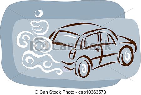 Stock Illustration   A Car And Exhaust Cloud   Stock Illustration