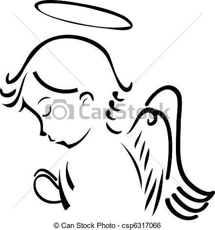 Clip Art Vector Of Angel Praying Csp6317066   Search Clipart