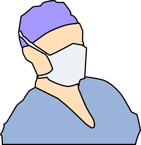 Doctor Wearing Sanitary Mask Clip Art At Clker Com   Vector Clip Art    