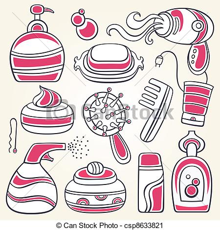 Vector Clip Art Of Accessories For Personal Hygiene   Vector Series Of