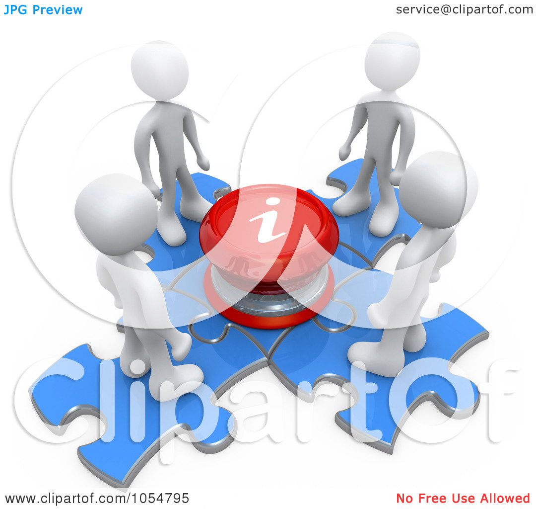 Royalty Free Clipart Illustration Of 3d White People On Puzzle Pieces