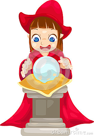Fortune Teller With Crystal Ball Vector Stock Photo   Image  25207760