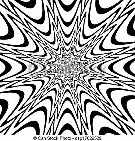 Monochrome Abstract Perspective Funnel Explosion Background In Op Art