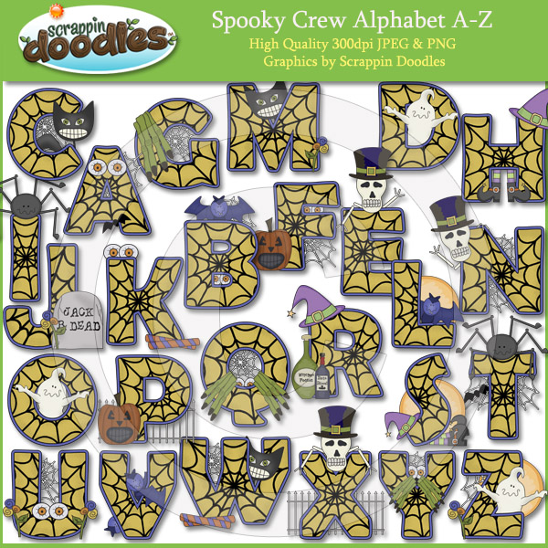 Spooky Crew Alphabet A To Z Download    3 50   Scrappin Doodles