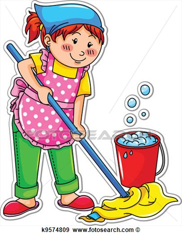 Clip Art   Cleaning Girl  Fotosearch   Search Clipart Illustration