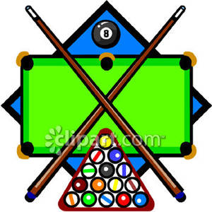 Cue Clipart Sticks Racked Pool Balls And An Eight Ball On The Clipart
