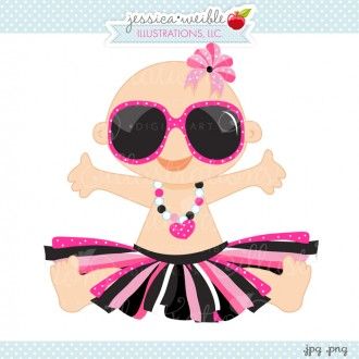 Diva Glam Baby Cute Baby In Pink Tutu   Sunglasses Glamour Baby