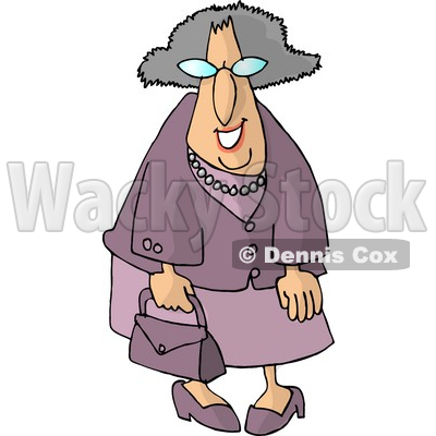 Funny Elderly Woman Going Shopping Clipart   Dennis Cox  4969