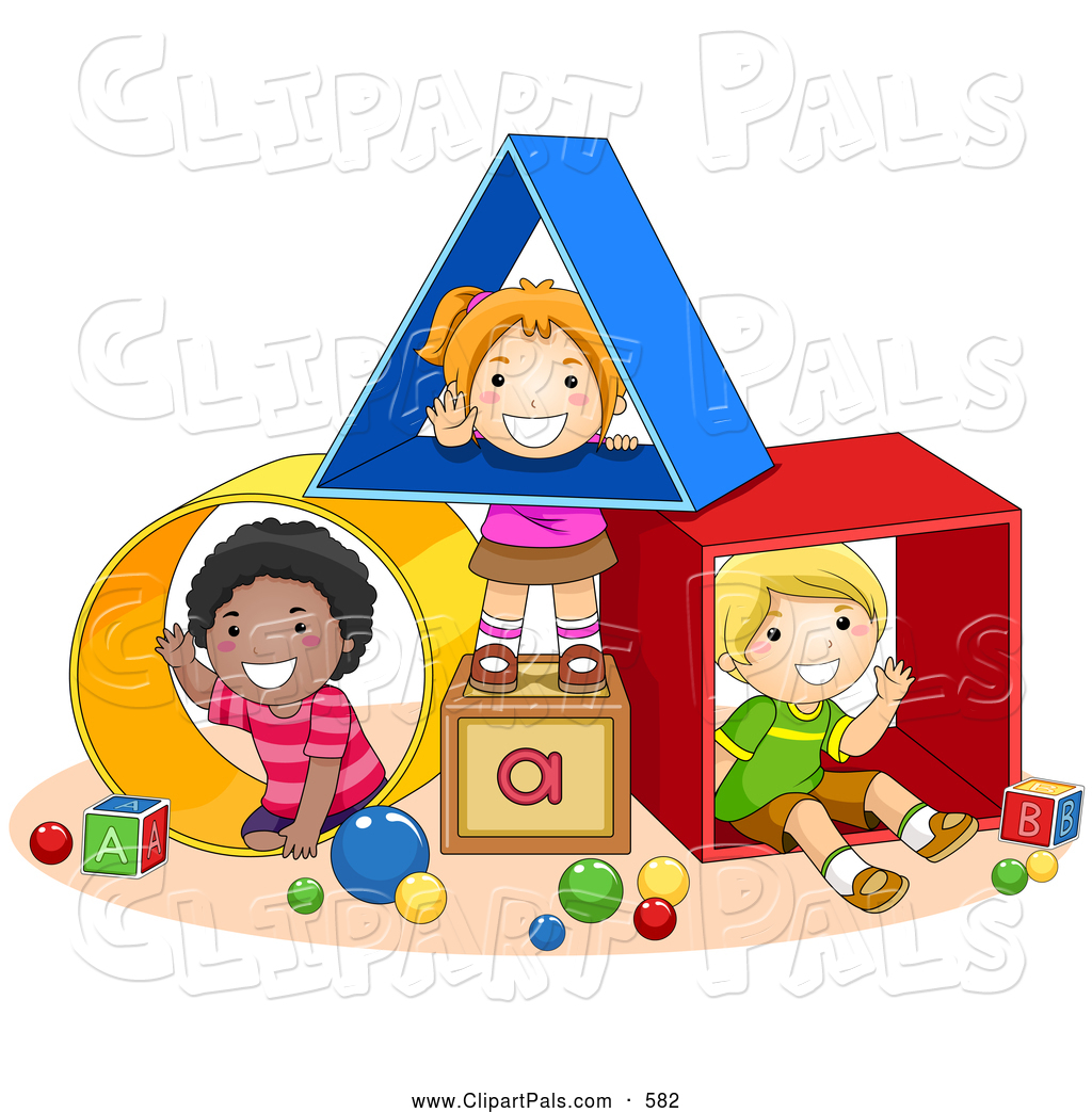 Pal Clipart Of Diverse School Kids Playing With Shapes At A Daycare By